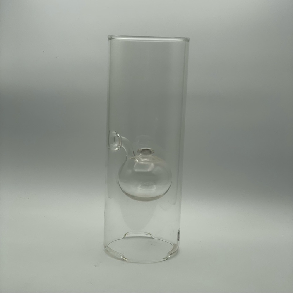 Vintage 12” Wolfard Clear Modern Minimalist Glass Oil Lamp